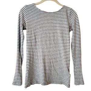 J. Crew Painter Tee light green and white Striped Crewneck Long Sleeve Top.‎ XXS